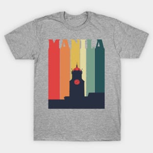Manila City Hall Retro Rainbow Colors T-Shirt